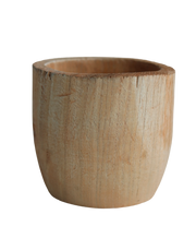 Short Compact Wood Vase