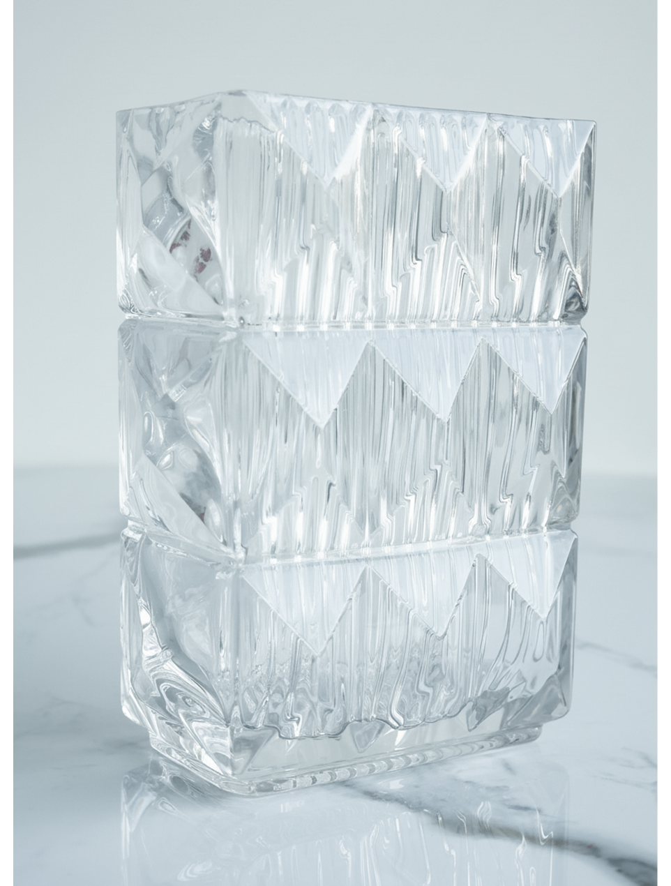 Ice Bark  Clear Crystal Vase Clear