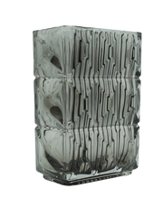 Ice Bark  Smoke Grey Crystal Vase