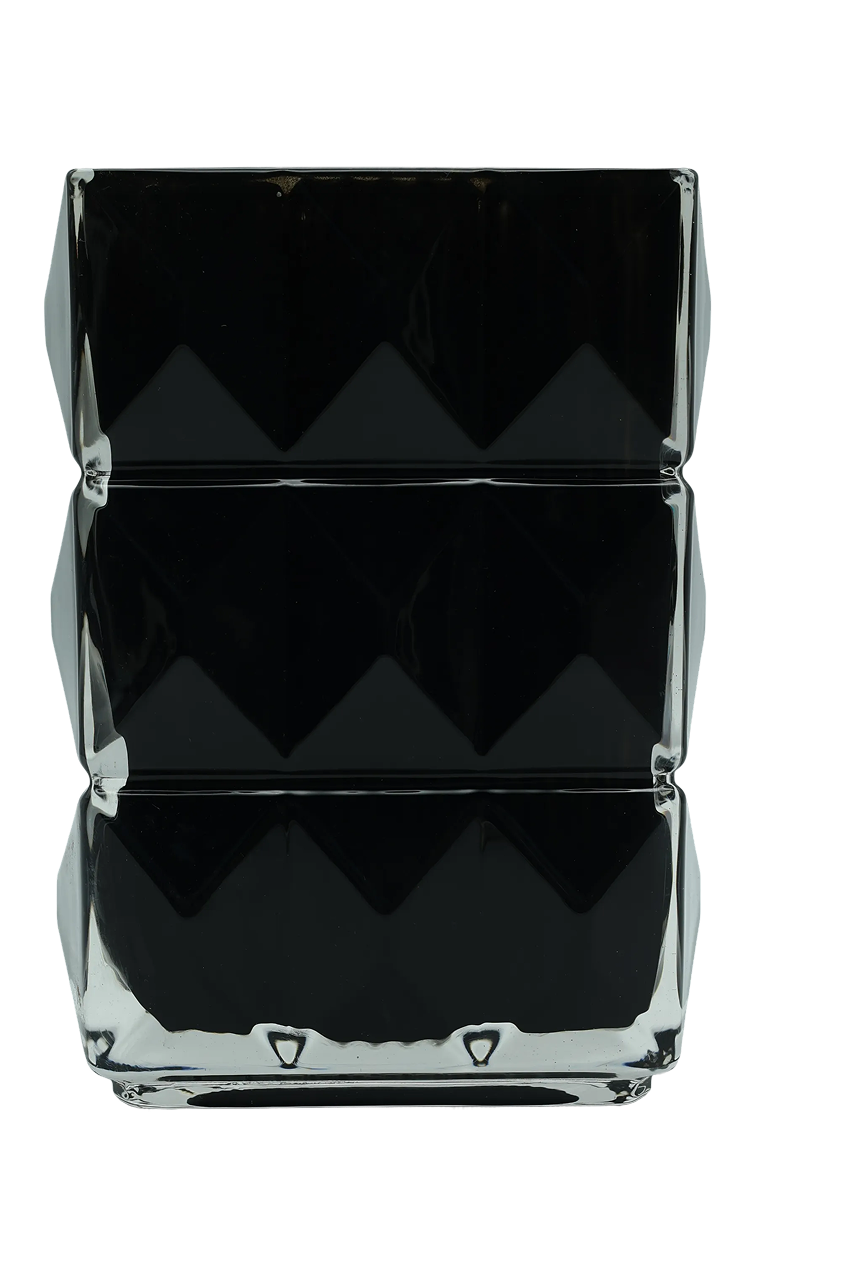 Onyx Prisim Cyrstal Vase Black