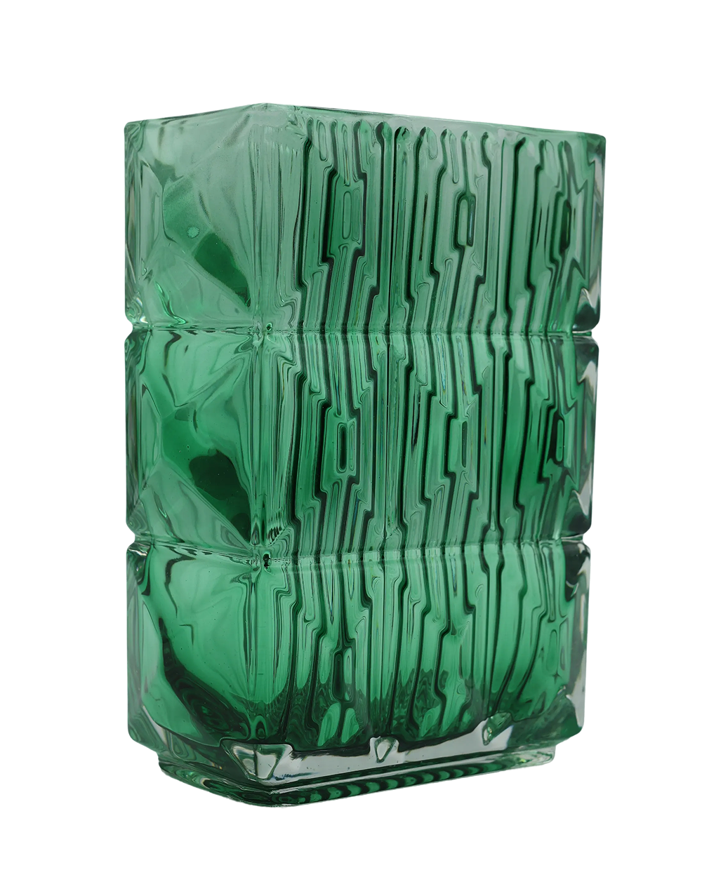 Ice Bark Prism  Emerald Crystal Vase