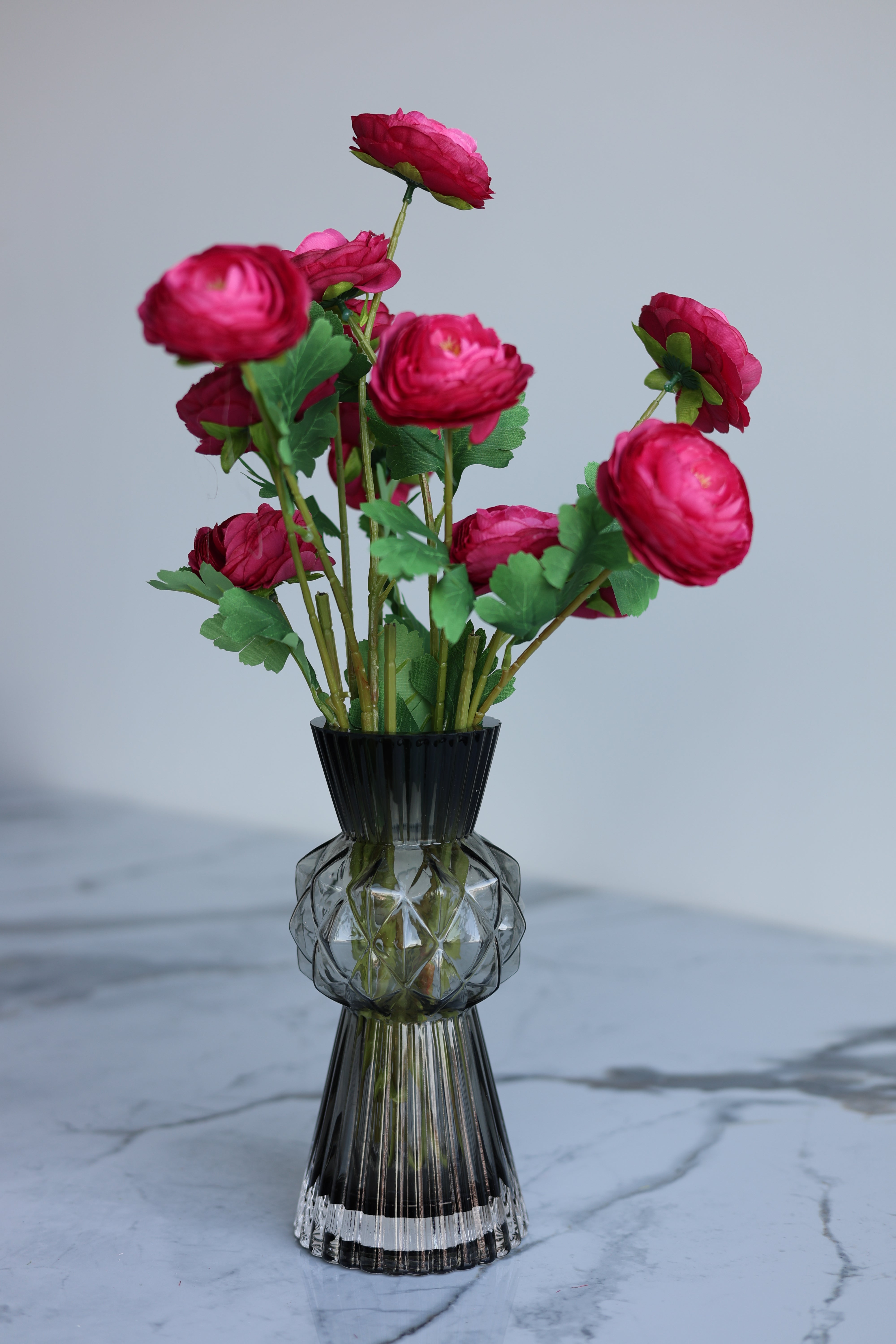 Smoke Grey Art Deco Vase Gray