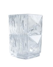 Clear Crystal Ice Bark Prism Vase Clear