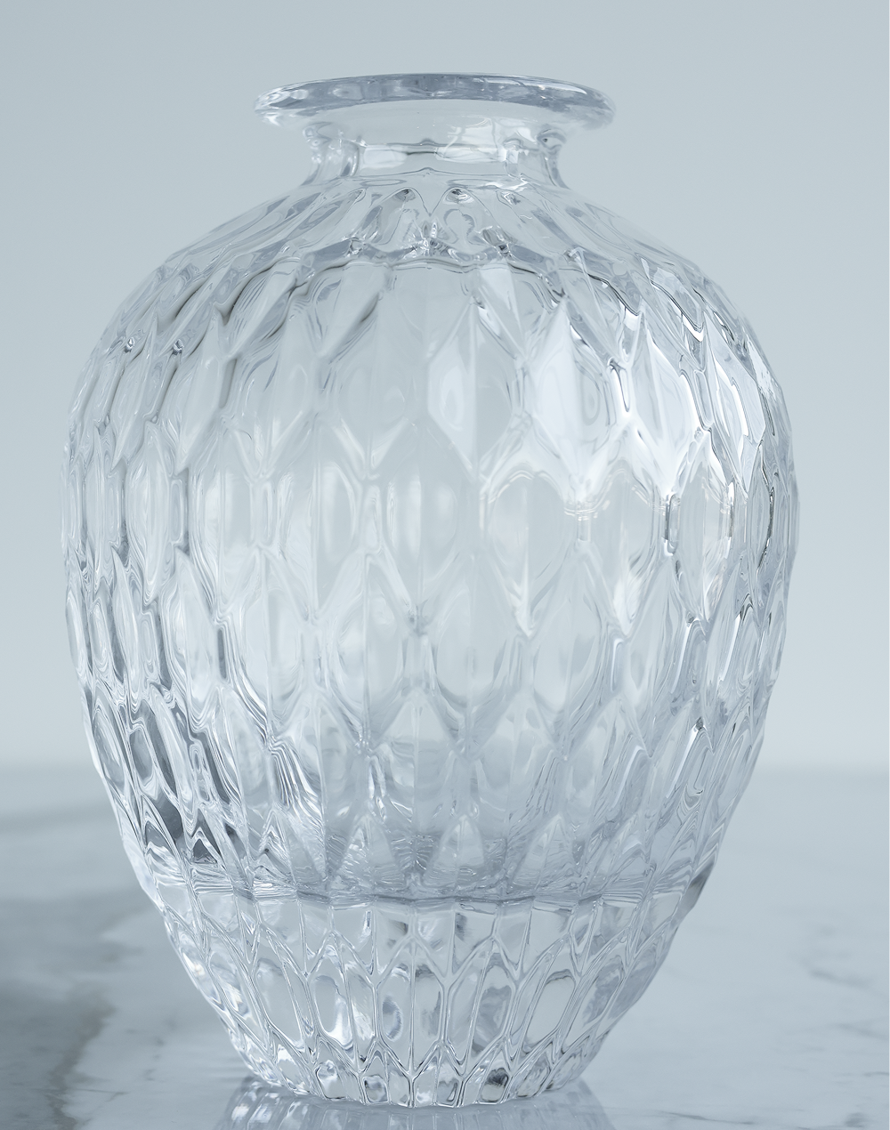 Pine Cut Crystal Vase Clear