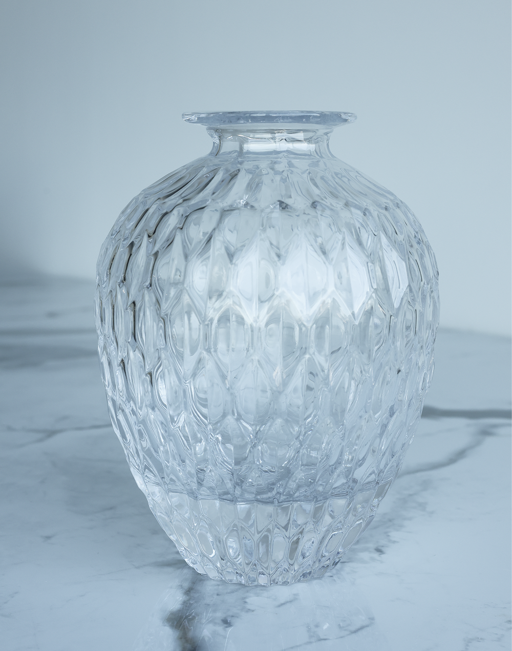 Pine Cut Crystal Vase Clear