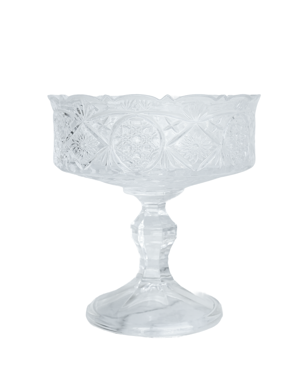 Vintage Cut Crystal Pedestal Bowl