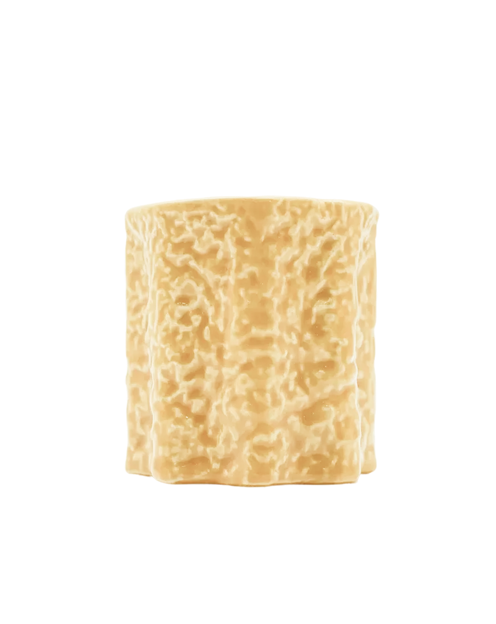 Yellow Ceramic Candle Holder Small Yellow