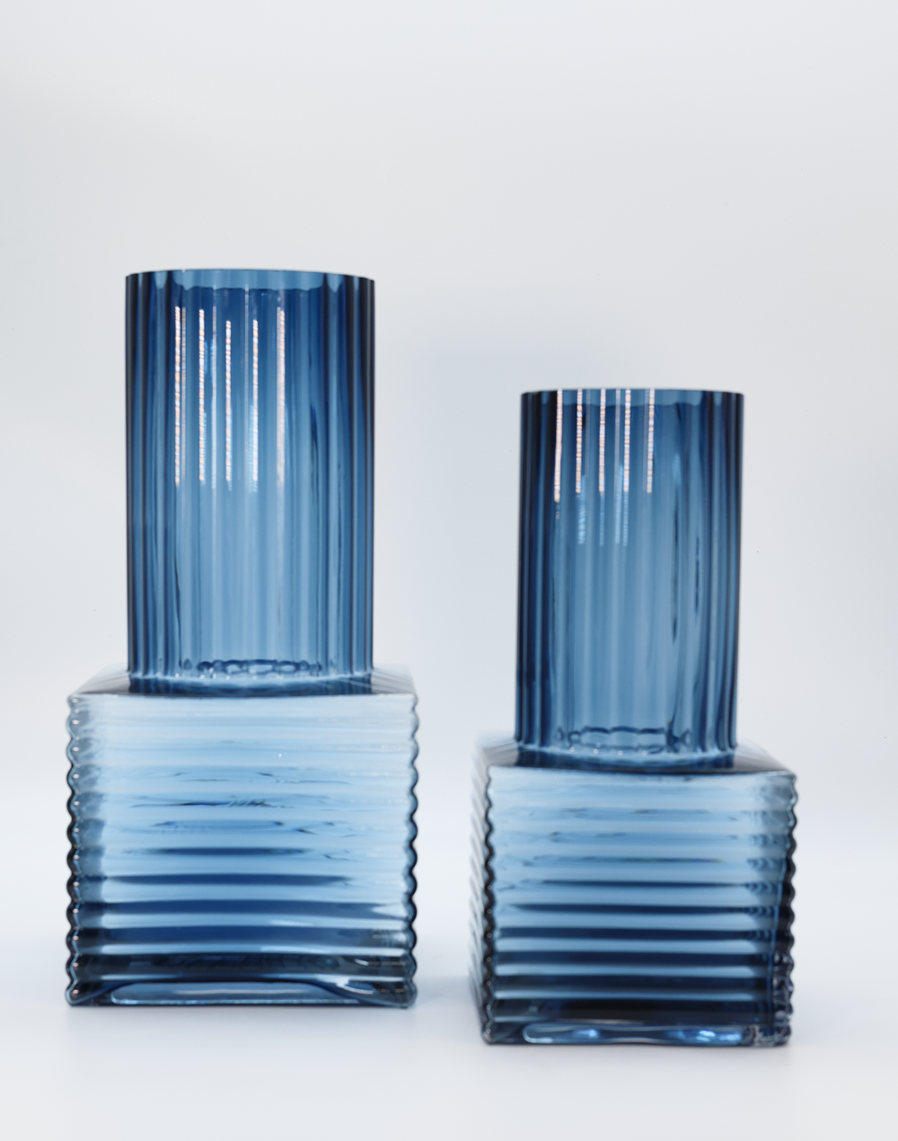 Blue Chimney Vase-Large Blue