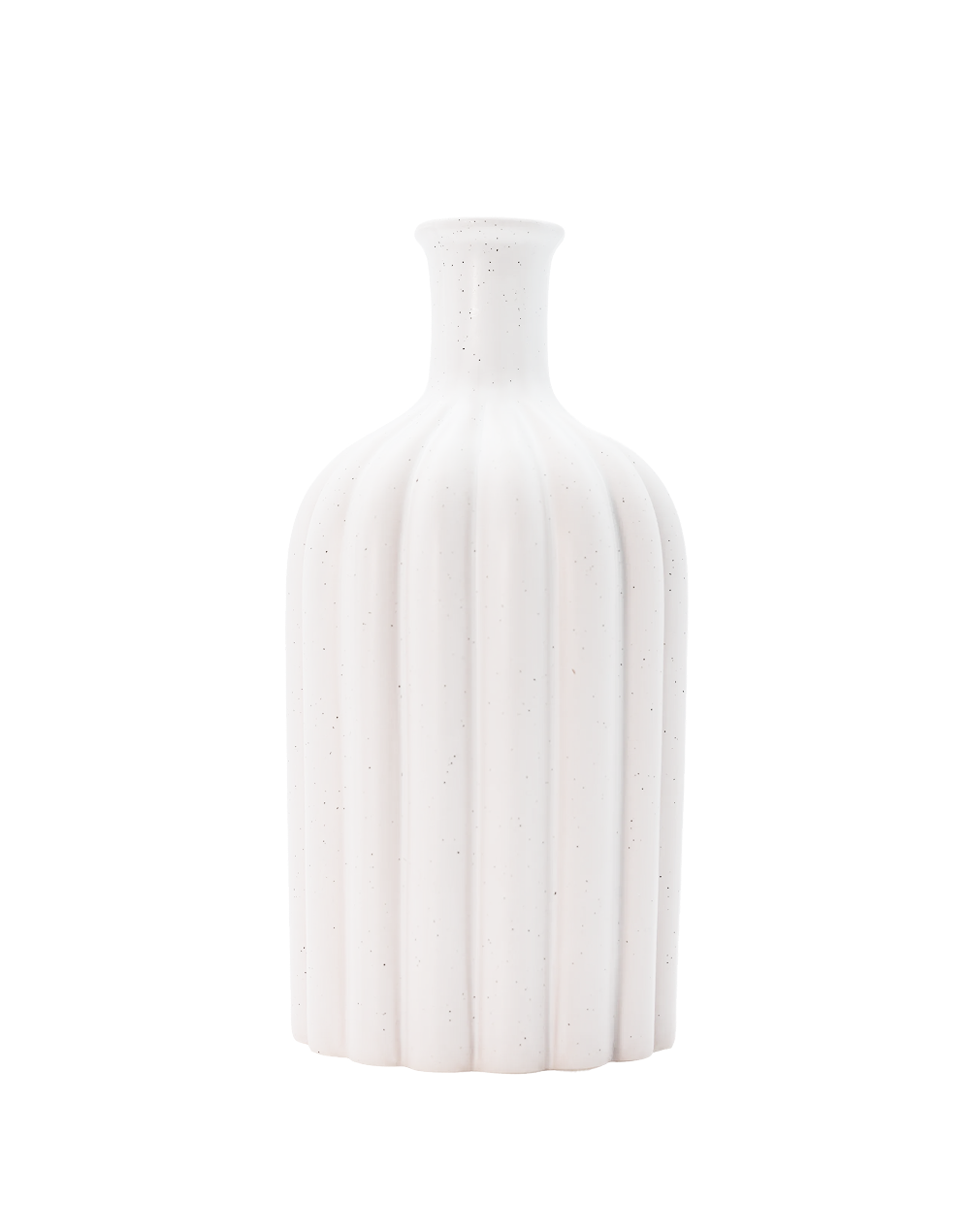 White Fluted Ceramic Vase White