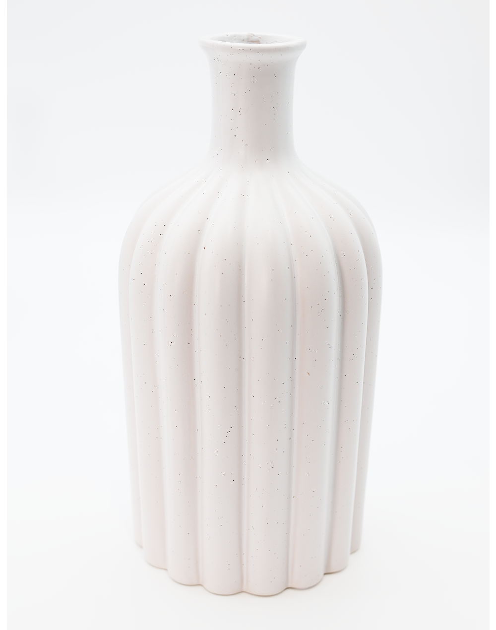 White Fluted Ceramic Vase White