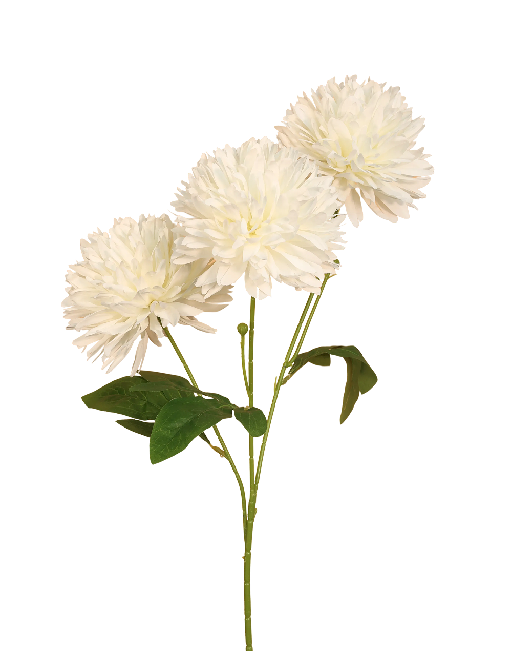 Silk Chrysanthemum Pompom 3-Head Spray | Available in 5 Colors