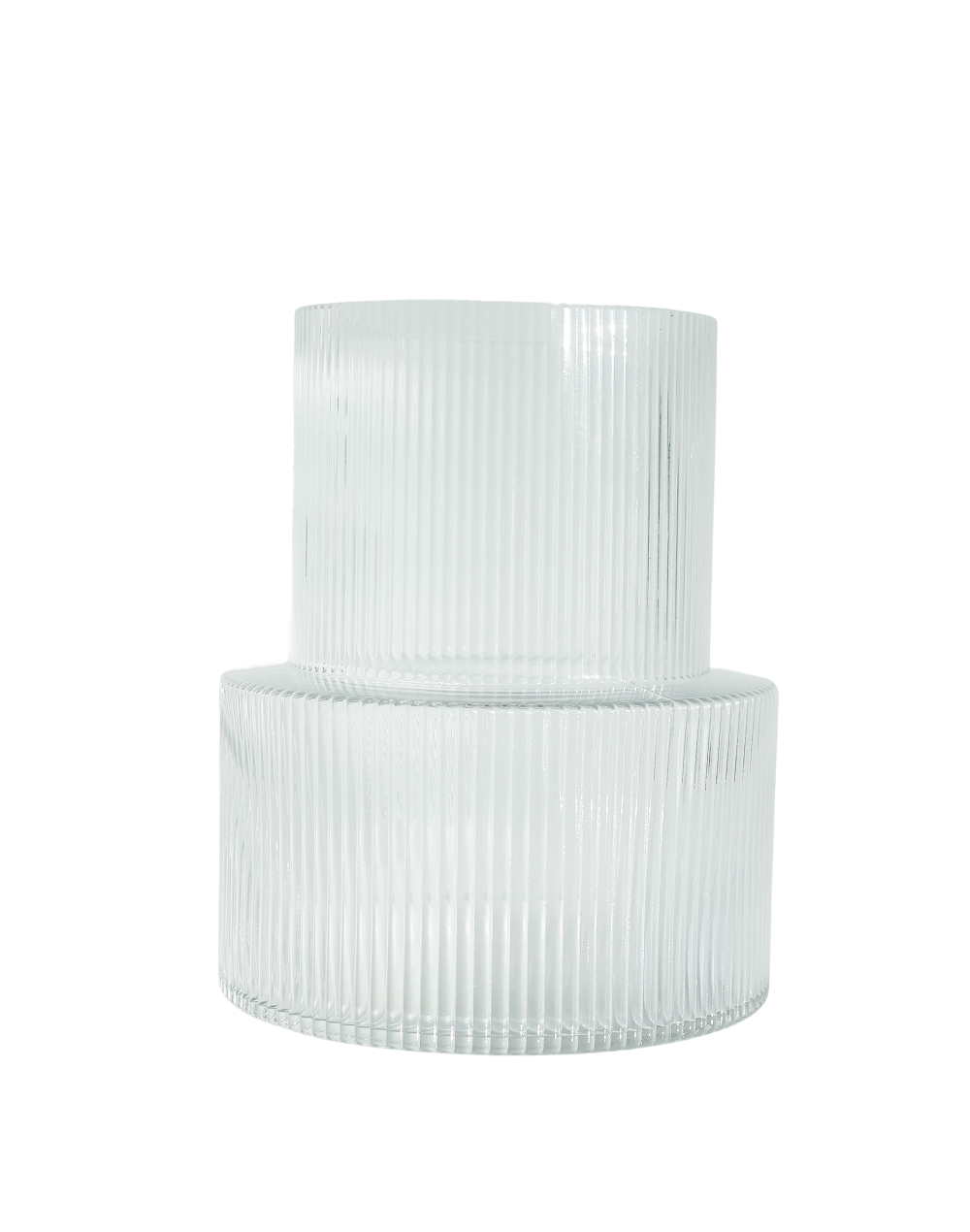 Double-Tier Ribbed Vase