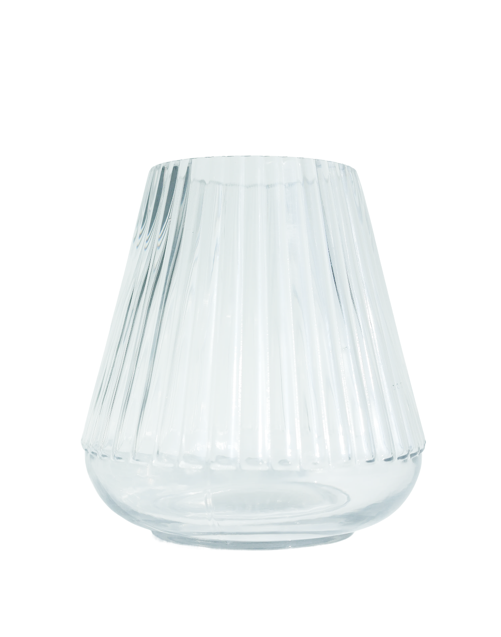 Ribbed Clear Audrey Vase