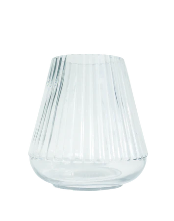 Ribbed Clear Audrey Vase