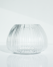 Ribbed Clear Melon Vase Clear