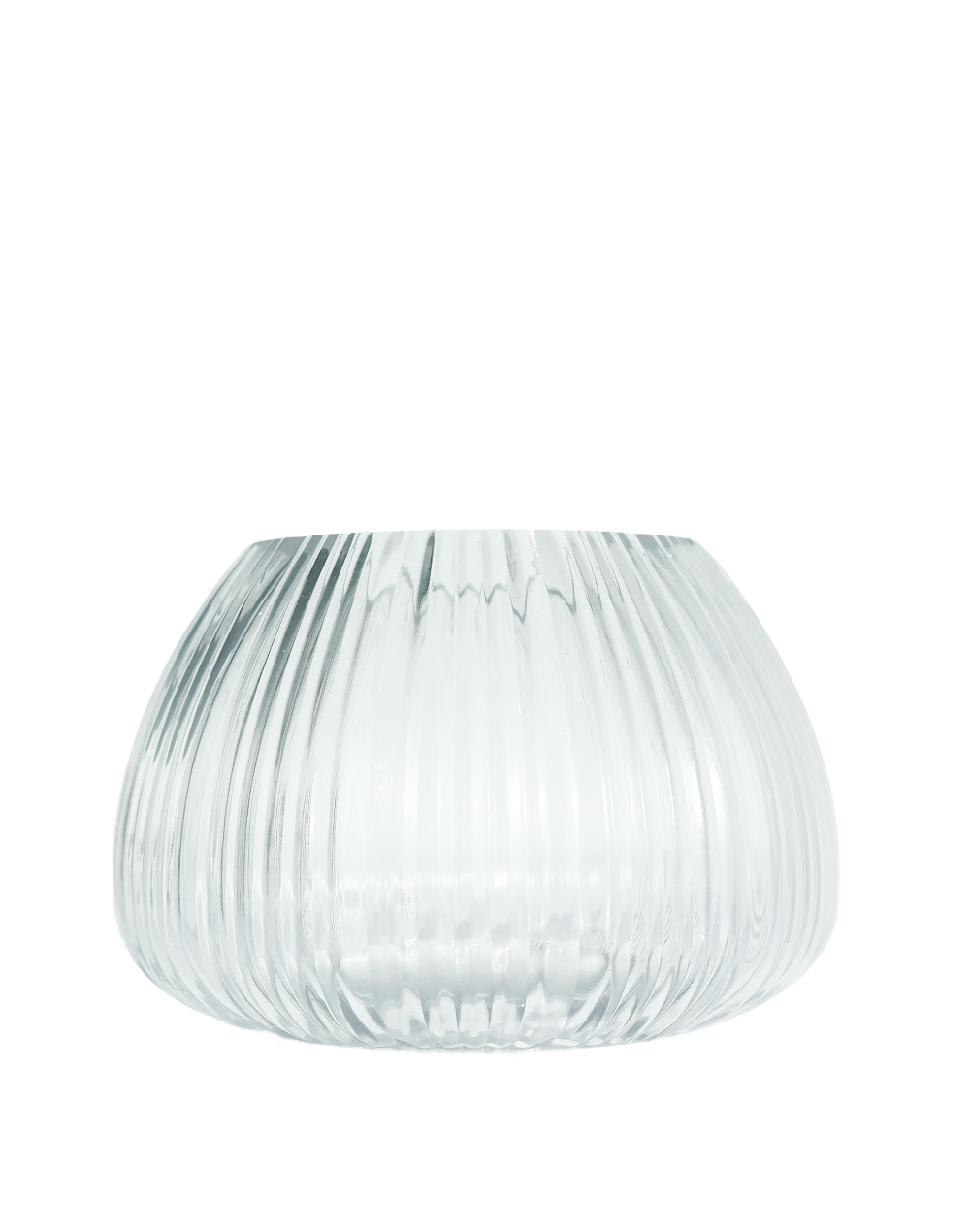 Ribbed Clear Melon Vase Clear
