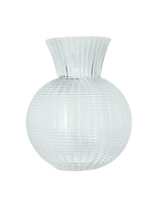Clear Ribbed Globe Vase