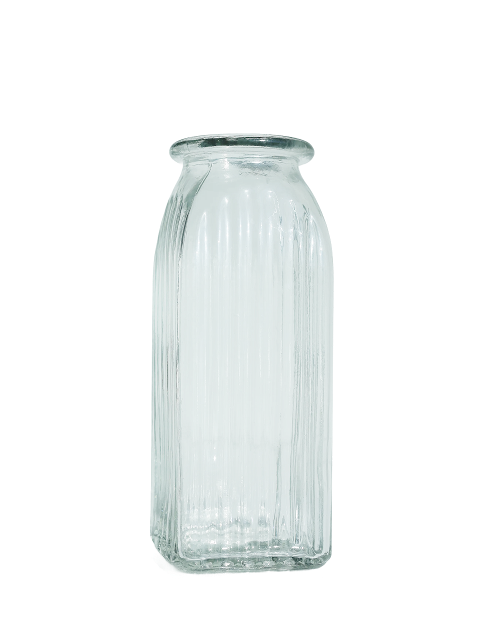 Tall Clear Ribbed Vase Clear