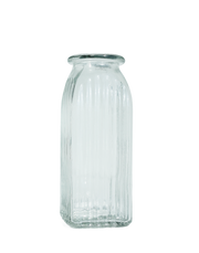 Tall Clear Ribbed Vase Clear