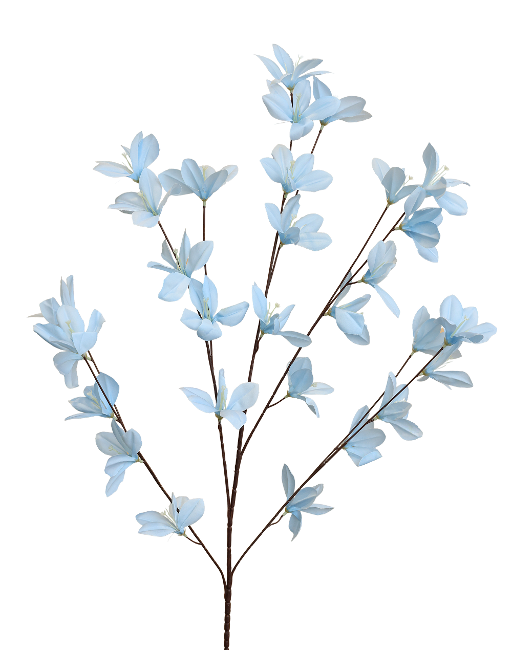 Sky Blue/ White dot Silk Flower Branch Blue