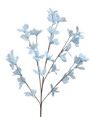 Sky Blue/ White dot Silk Flower Branch Blue