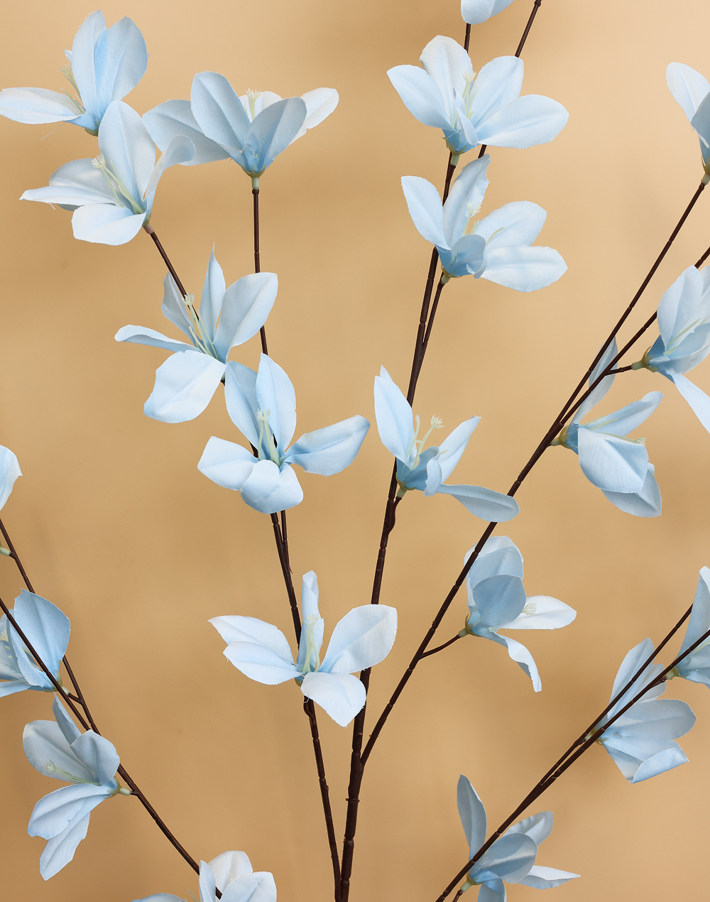Sky Blue/ White dot Silk Flower Branch Blue