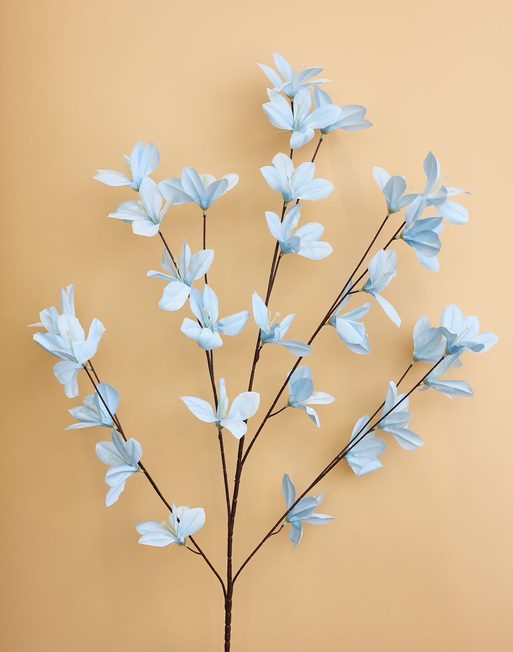Sky Blue/ White dot Silk Flower Branch Blue