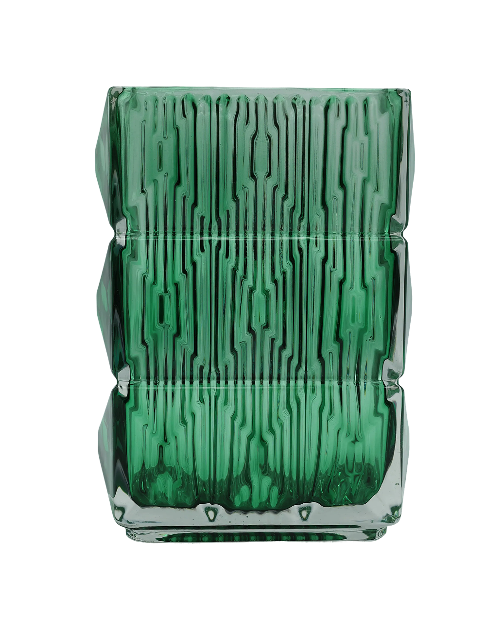 Ice Bark Prism  Emerald Crystal Vase