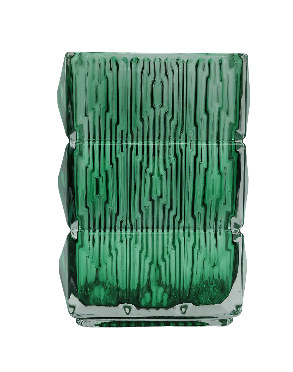 Ice Bark Prism  Emerald Crystal Vase
