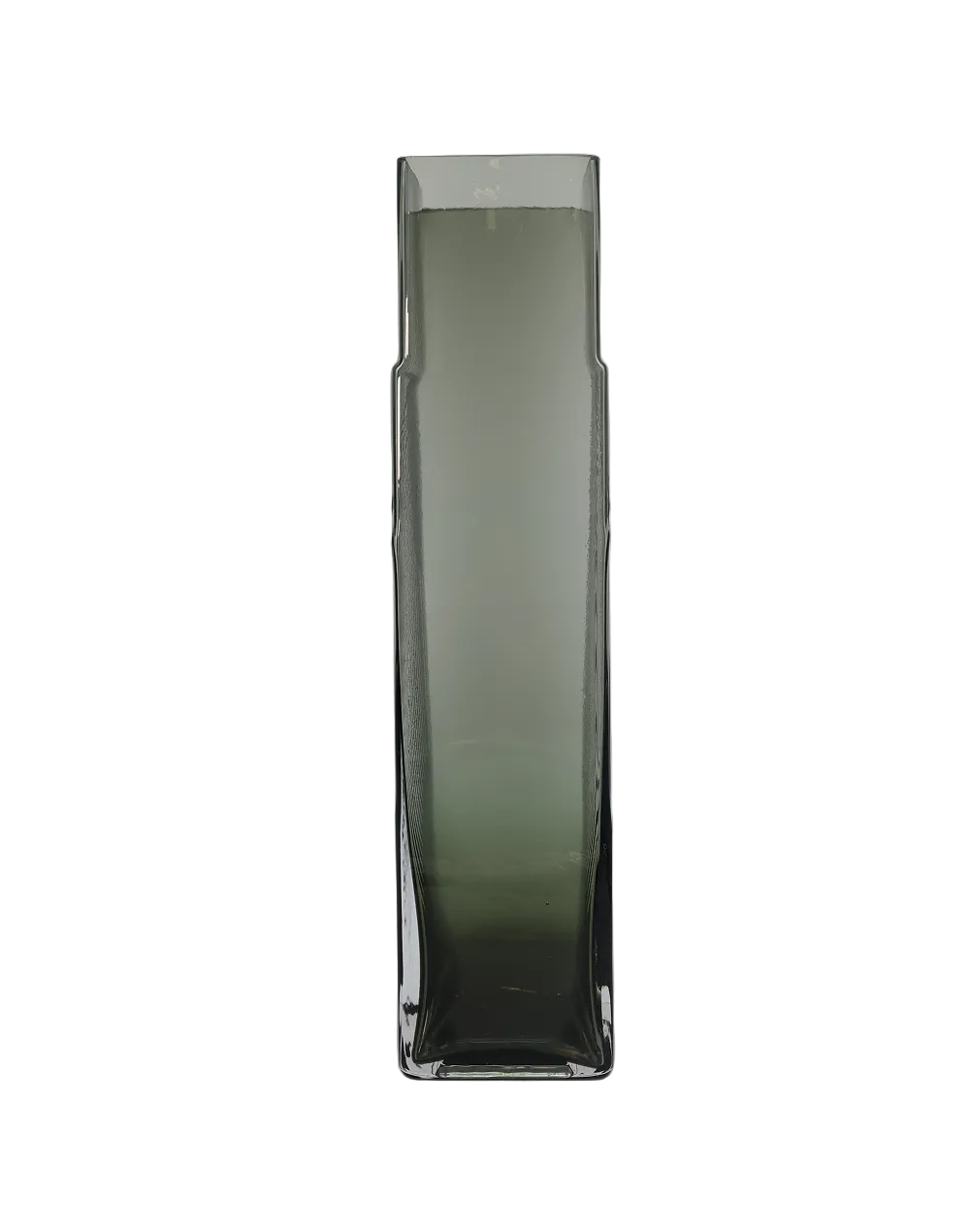 Ribbed Gray Glass Vase
