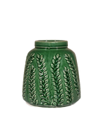 Saba Green Glazed Ceramic Flower Vase | Available in 2 Sizes
