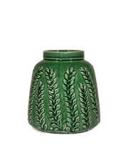 Saba Green Glazed Ceramic Flower Vase | Available in 2 Sizes