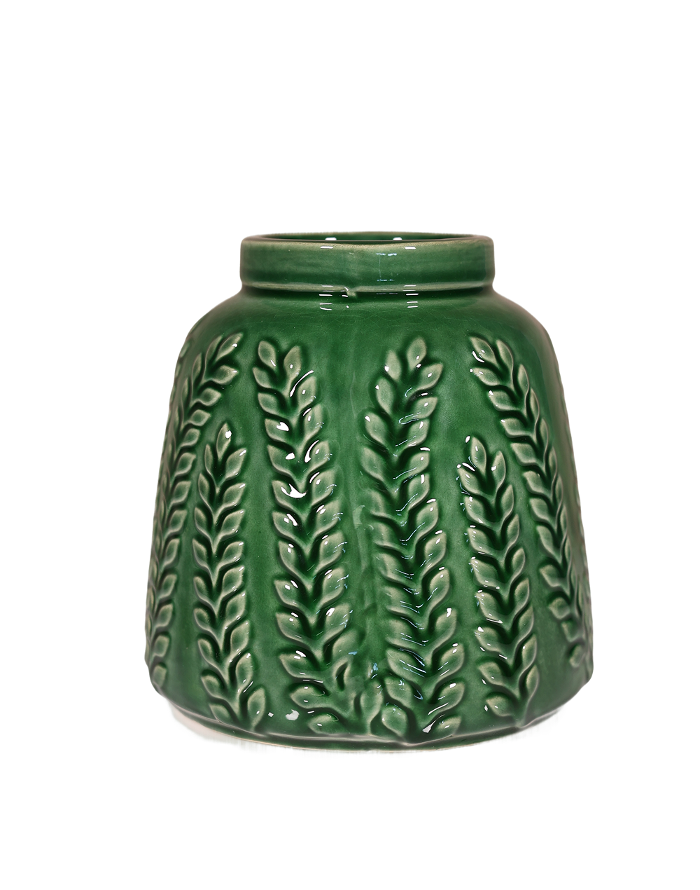 Saba Green Glazed Ceramic Flower Vase | Available in 2 Sizes