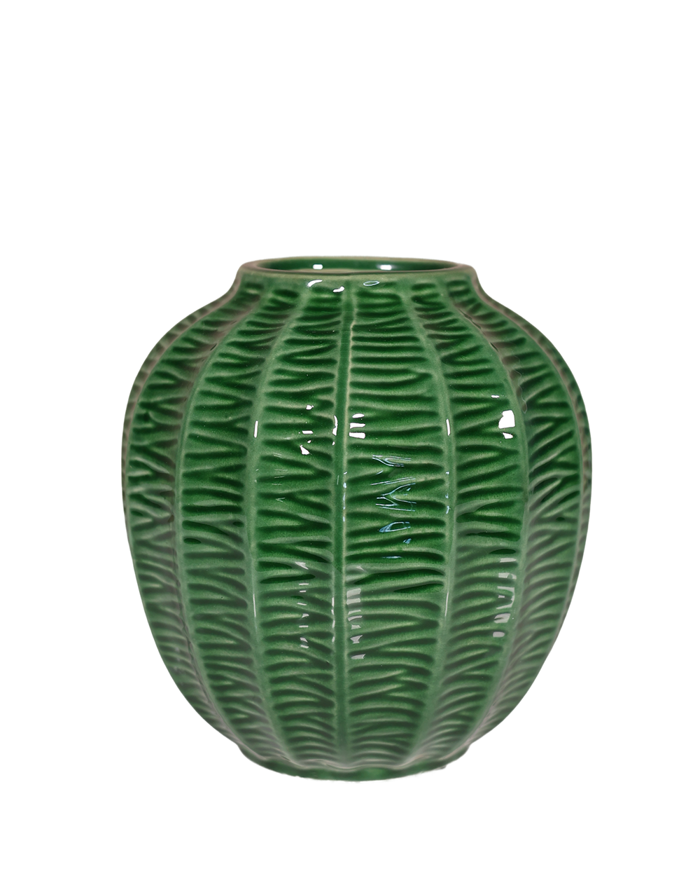 Saba Green Glazed Ceramic Melon Vase | Available in 2 Sizes