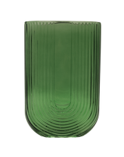 Emerald Fluted U-Shaped Vase