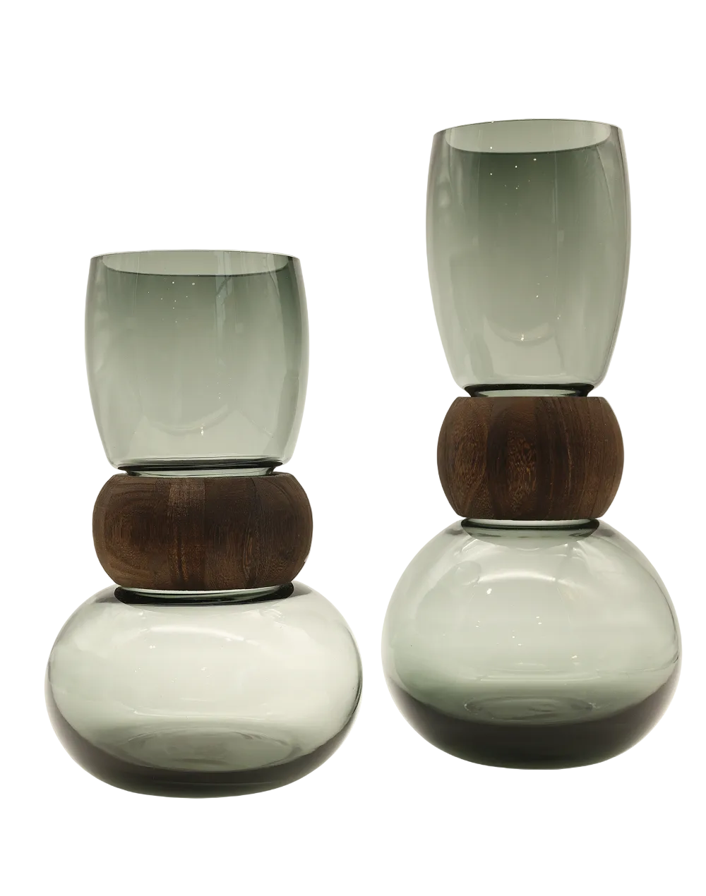 Smoke Hourglass Vase Tall