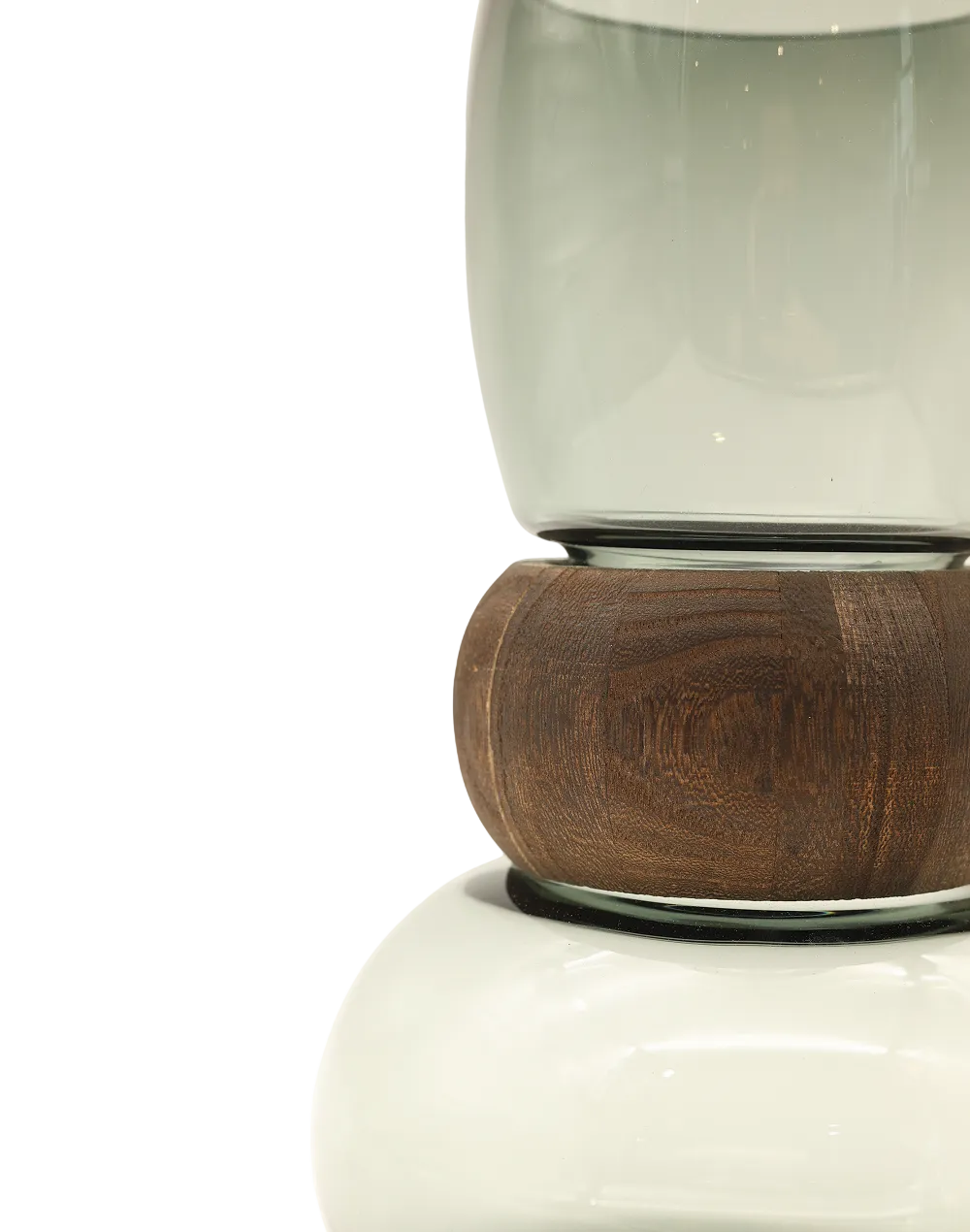 Smoke Hourglass Vase Short Gray
