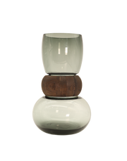 Smoke Hourglass Vase Short Gray