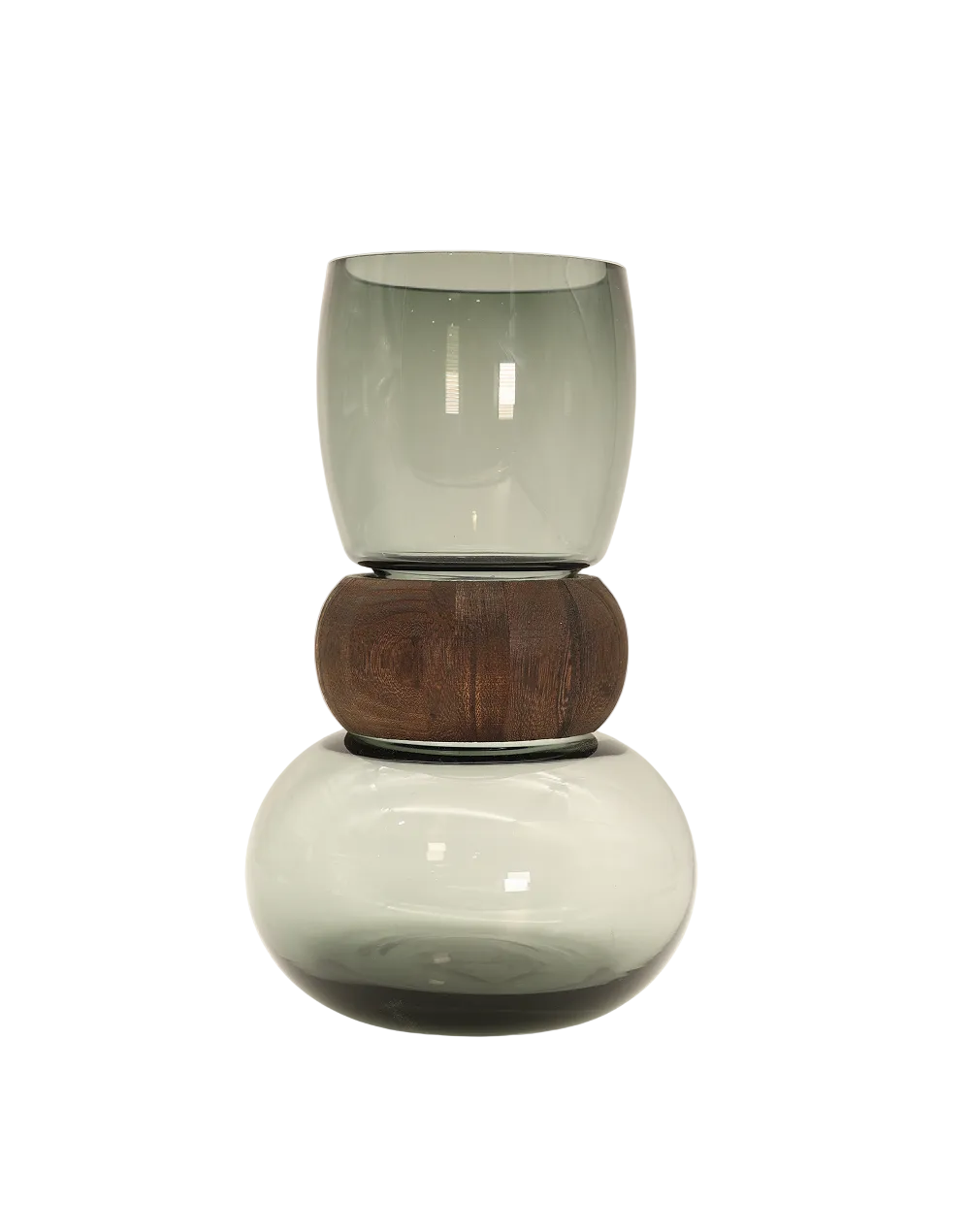 Smoke Hourglass Vase Short Gray