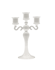 Clear 3-Arm Glass Candelabra