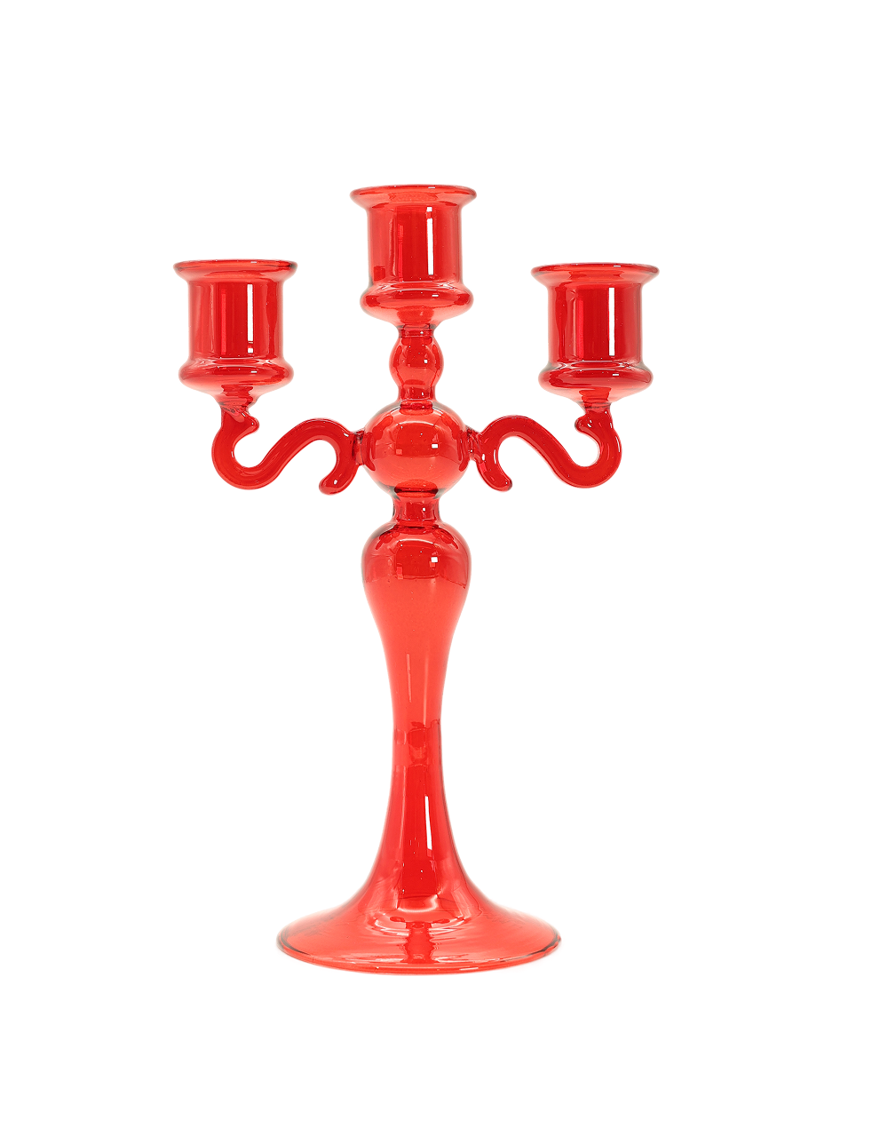 3-Arm Glass Candelabra | Available in 3 Colors