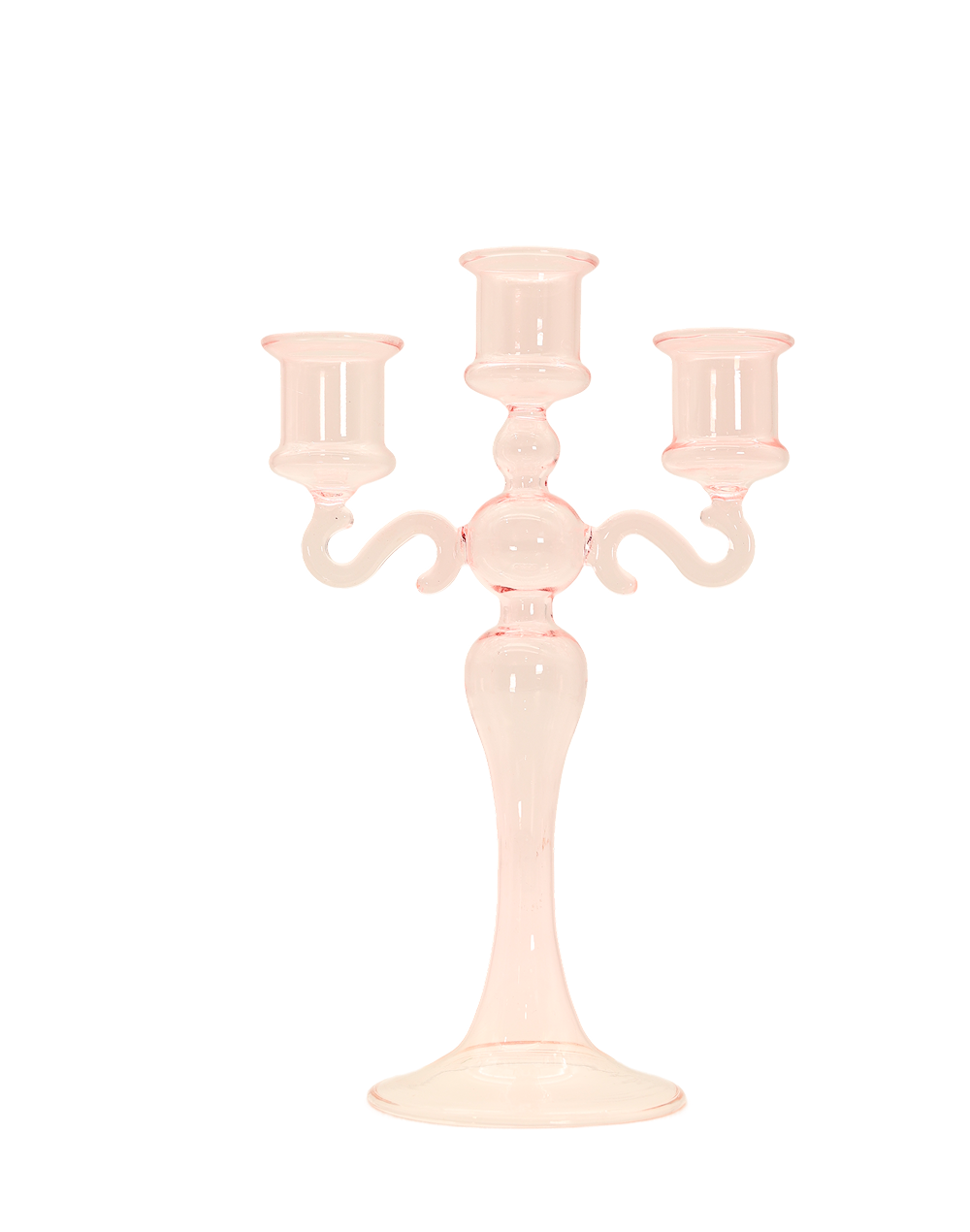 3-Arm Glass Candelabra | Available in 3 Colors