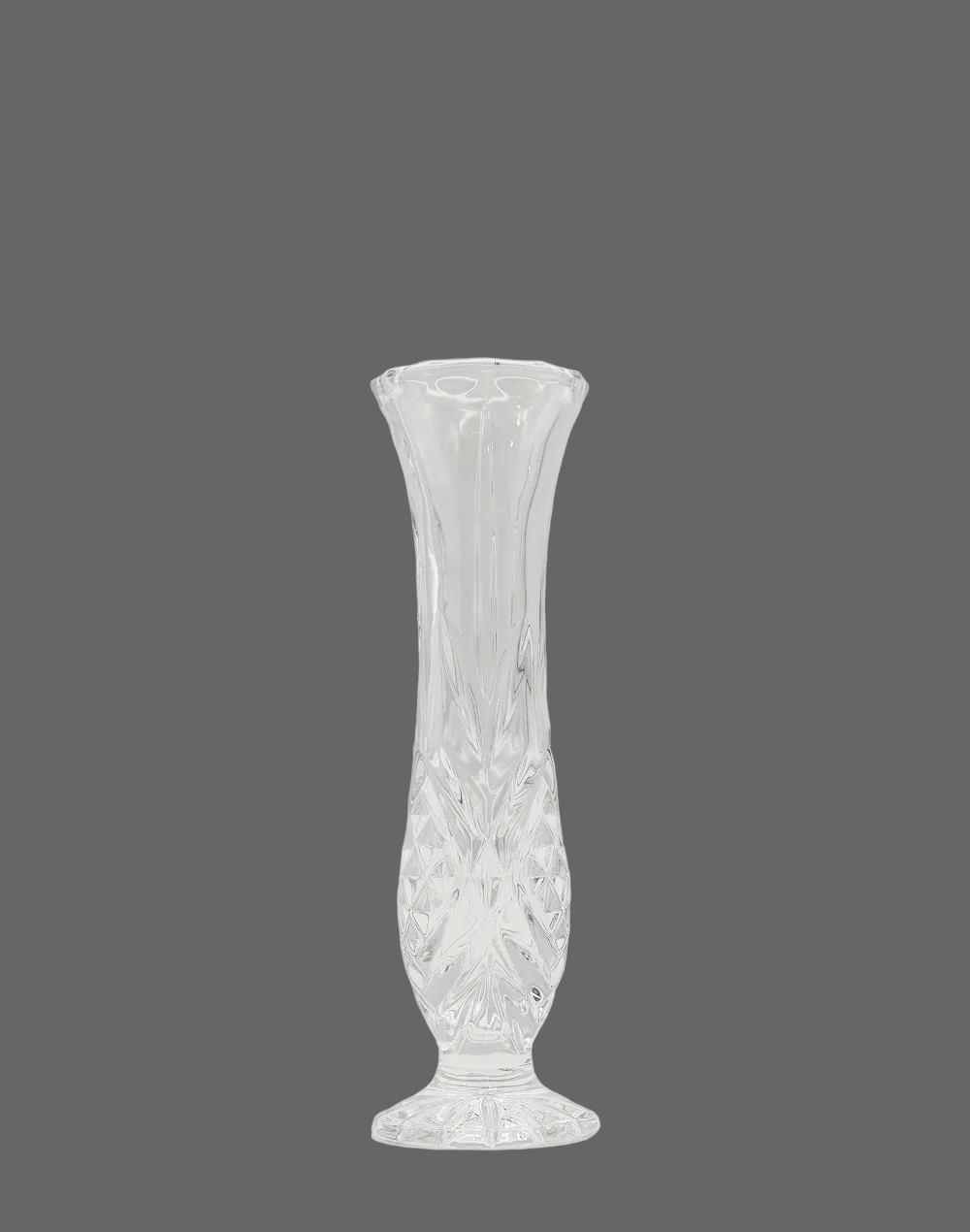 Vintage Fluted Vase Clear