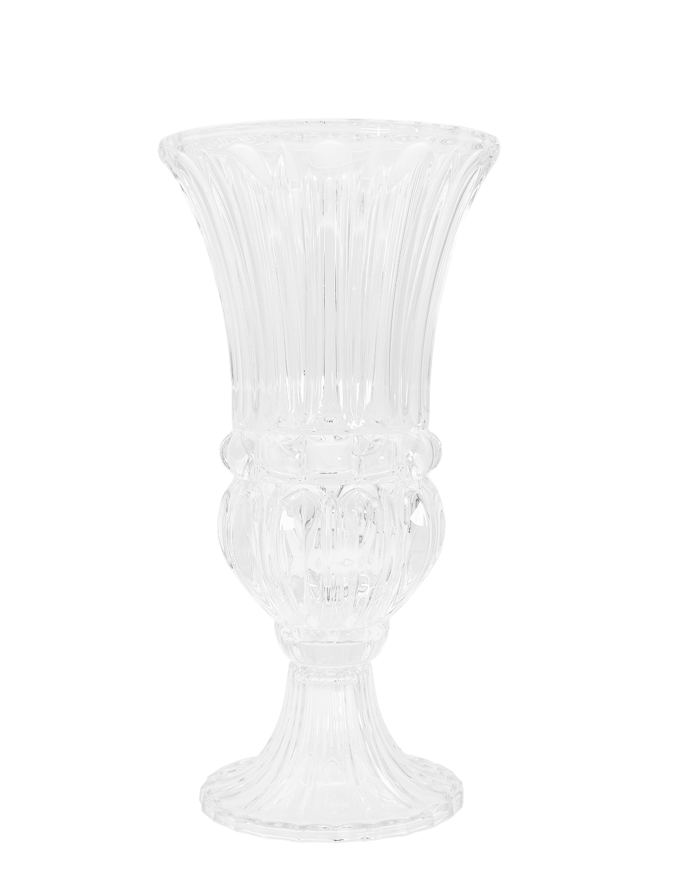 Heirloom Ruffle Pedestal Vase Clear