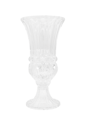 Heirloom Ruffle Pedestal Vase Clear