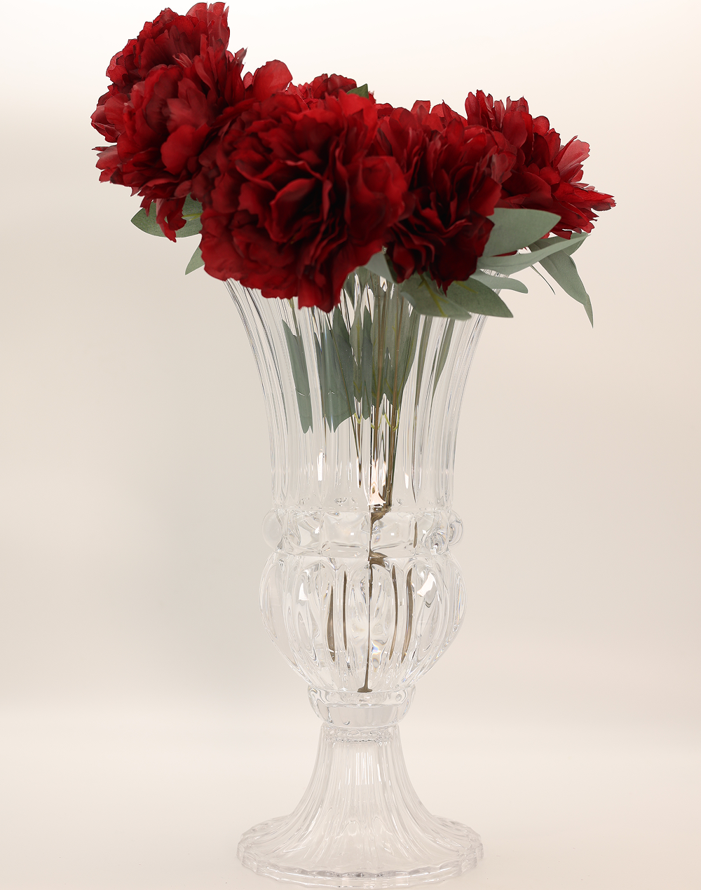 Heirloom Ruffle Pedestal Vase Clear