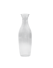 Ribbed Skinny Bottle Vase Clear