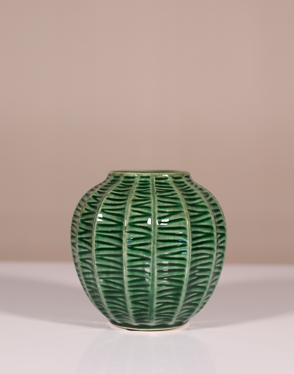 Saba Green Glazed Ceramic Melon Vase | Available in 2 Sizes