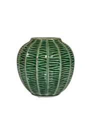 Saba Green Glazed Ceramic Melon Vase | Available in 2 Sizes