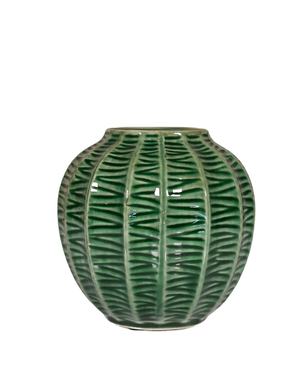 Saba Green Glazed Ceramic Melon Vase | Available in 2 Sizes